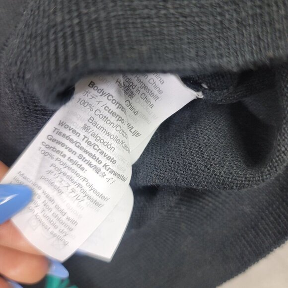 J. Crew Black & Blue Floral Scarf Pullover Sweater Women's | Size XS - Picture 7 of 10